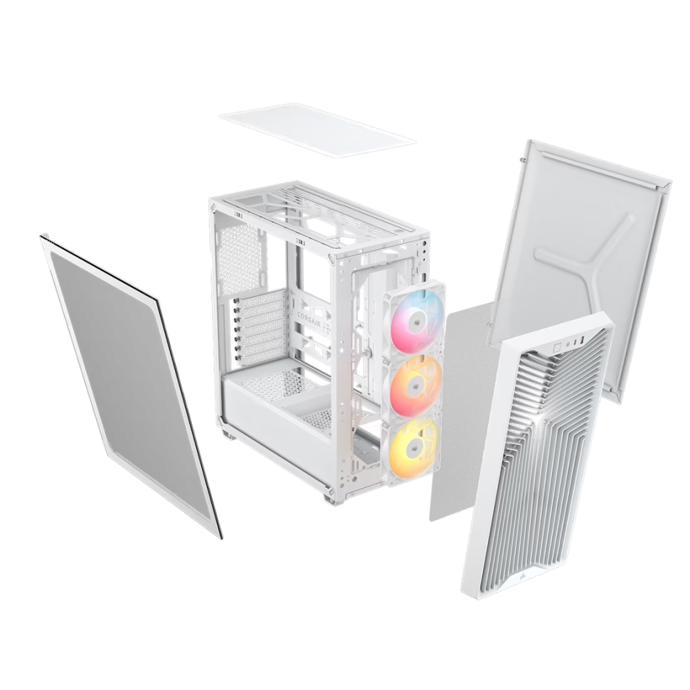 Кутия за компютър Corsair 3200D RS ARGB, Middle Tower, ATX/Micro ATX/Mini ITX, Бял - CC-9011345-WW - 3