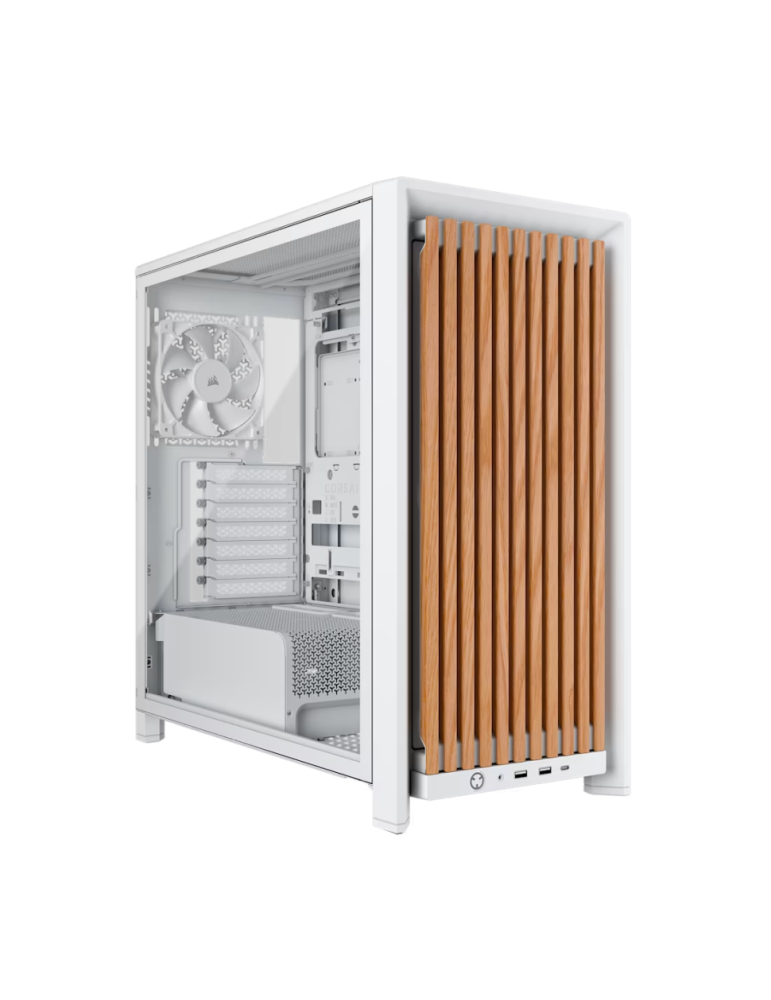 Кутия за компютър Corsair Frame 4000D Airflow, Mid-Tower, White/Oak - CC-9011341-WW - 1