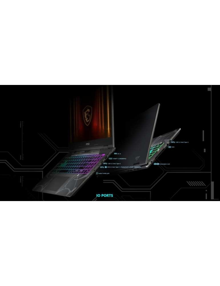 Лаптоп MSI Cyborg 15 B13WEKG, 15.6" FHD 144Hz IPS, Intel Core i5-13420H, GeForce RTX 5050 8GB, 16GB DDR5 5200MHz, 512GB SSD, No OS - 9S7-15Q342-1005 - 11