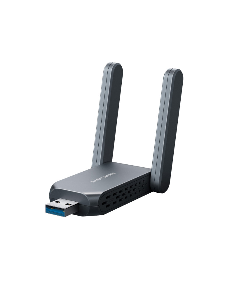 Wi-Fi адаптер Mercusys MA37BEH, USB 3.0, BE6500, 2 външни антени с висок коефициент на усилване - 1