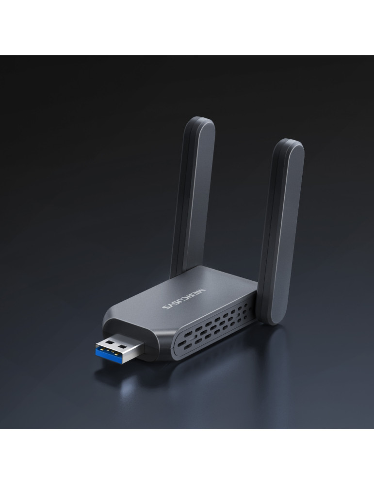 Wi-Fi адаптер Mercusys MA37BEH, USB 3.0, BE6500, 2 външни антени с висок коефициент на усилване - 2