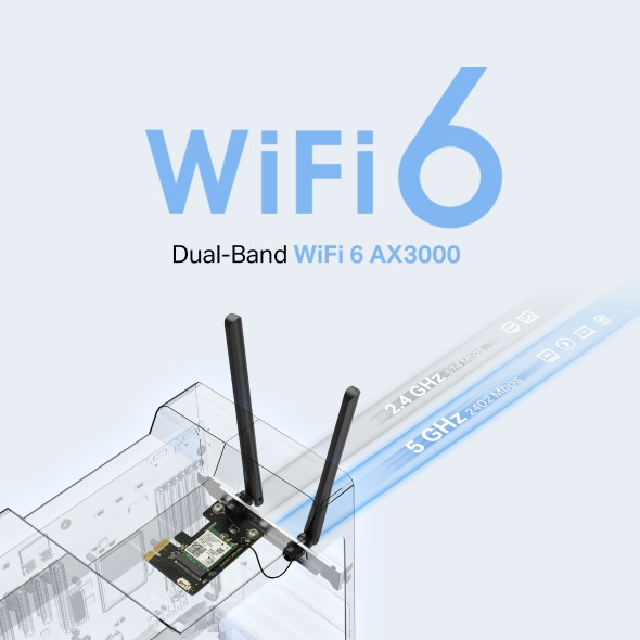 Безжичен адаптер Mercusys MA80XE, Wi-Fi 6 AX3000 - 3
