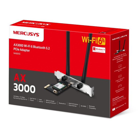 Безжичен адаптер Mercusys MA80XE, Wi-Fi 6 AX3000 - 10