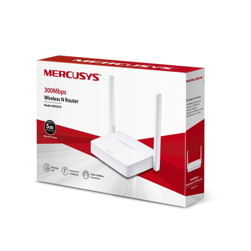 Безжичен рутер Mercusys MW301R, 300 Mbps, 2.4 GHz, 2x 5dBi антени - 9