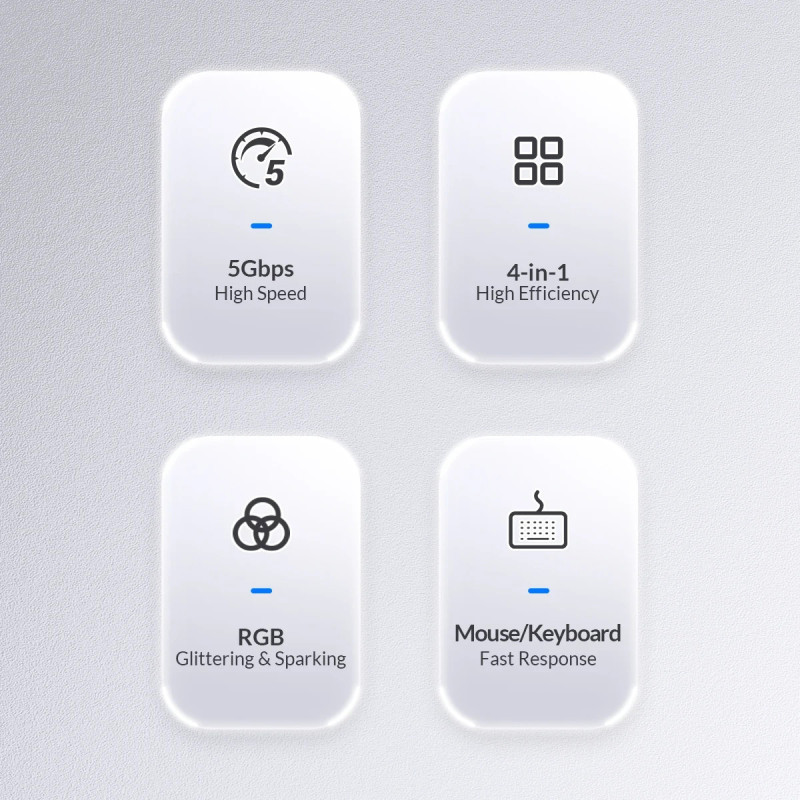 USB хъб Orico YS4-C3-03-WH, 4 порта USB 3.0, аудио/микрофон жак 3.5мм- YS4-C3-03-WH-BP - 3