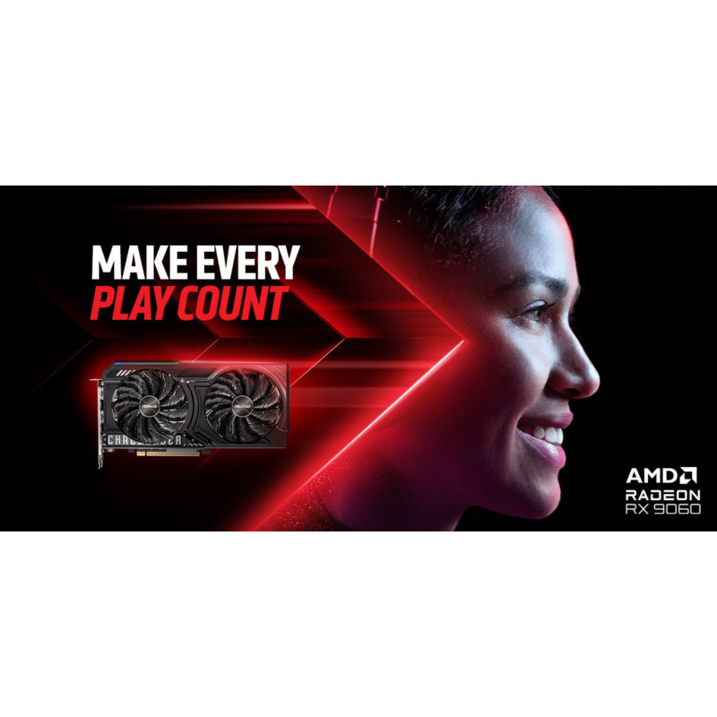 Видео карта ASROCK AMD Radeon RX 9060 Challenger 8GB, 8GB GDDR6 128-bit, Активно охлаждане - RX9060 CL 8G - 2