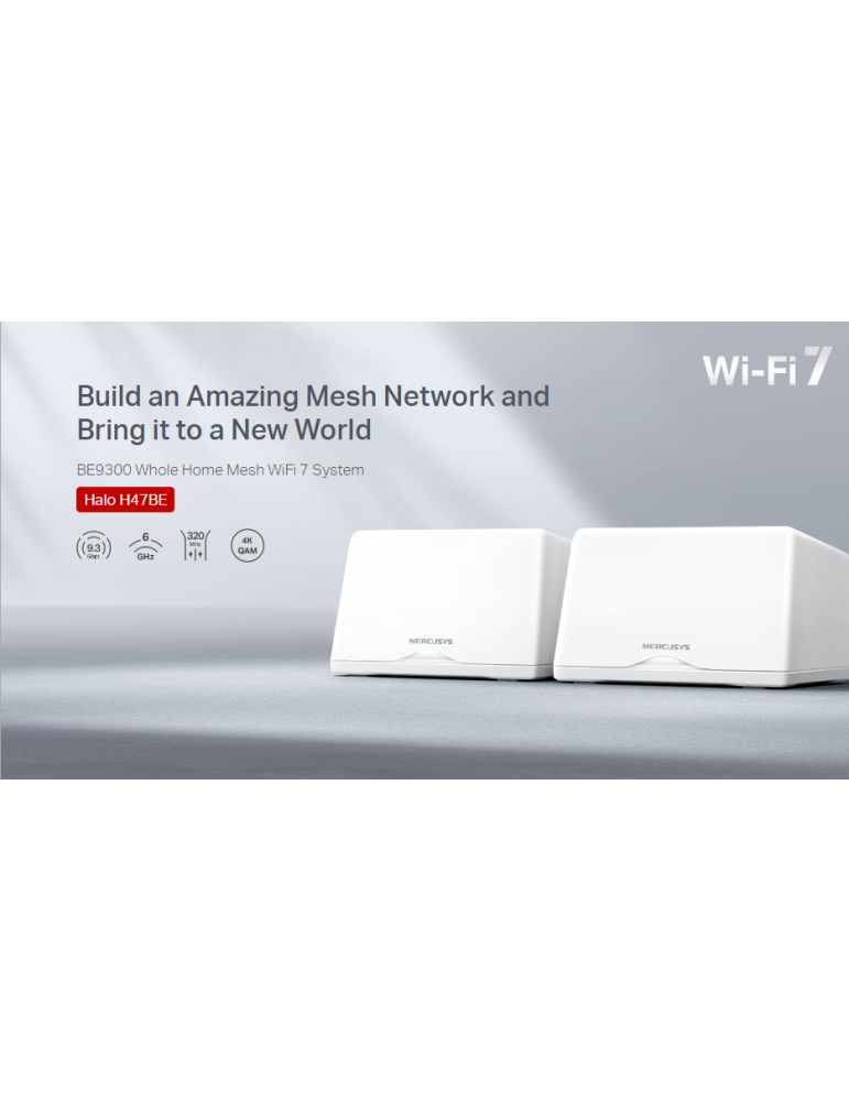 Безжична Wi-Fi 7 Mesh система Mercusys Halo H47BE, BE9300, 2-pack - 6