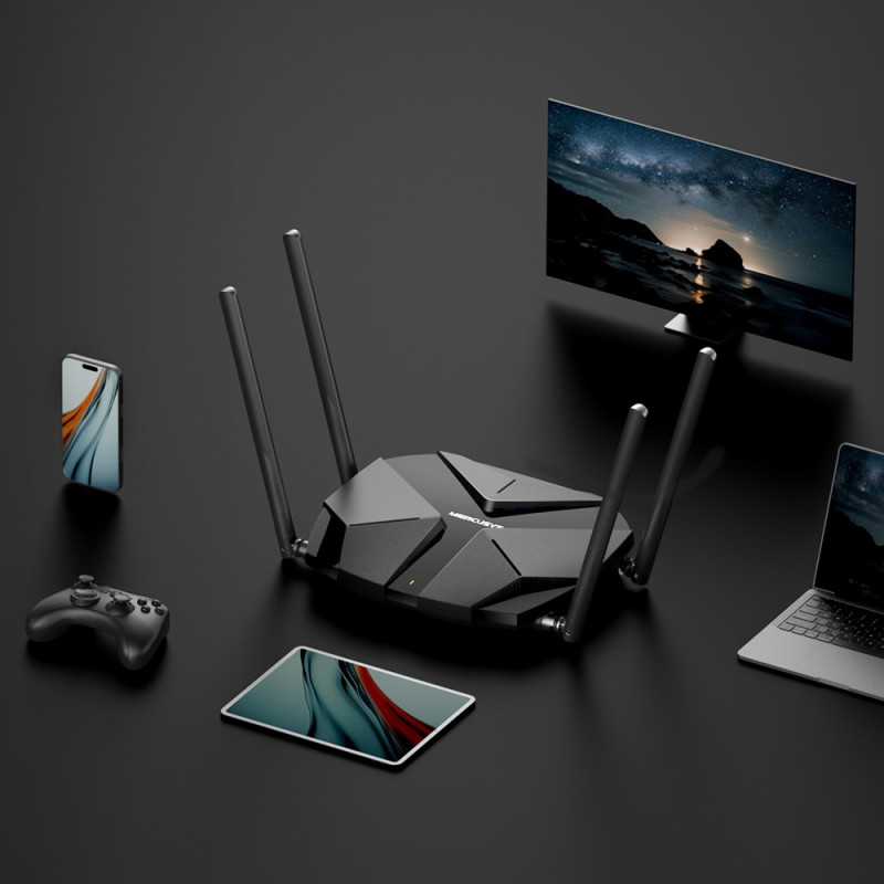 Двубандов Wi-Fi 6 рутер Mercusys MR85X, AX3000, 802.11ax - 10