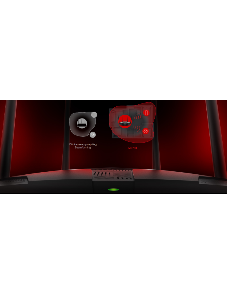 WiFi 6 рутер Mercusys MR70X, двулентов (2.4GHz/5GHz), AX1800 - 5