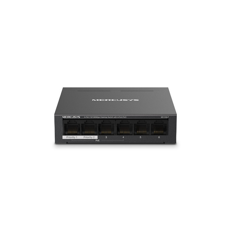Мрежов комутатор Mercusys MS106LP, 6 портa 10/100 Mbps с 4 PoE+ - 1