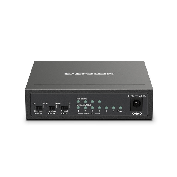 Мрежов комутатор Mercusys MS106LP, 6 портa 10/100 Mbps с 4 PoE+ - 3