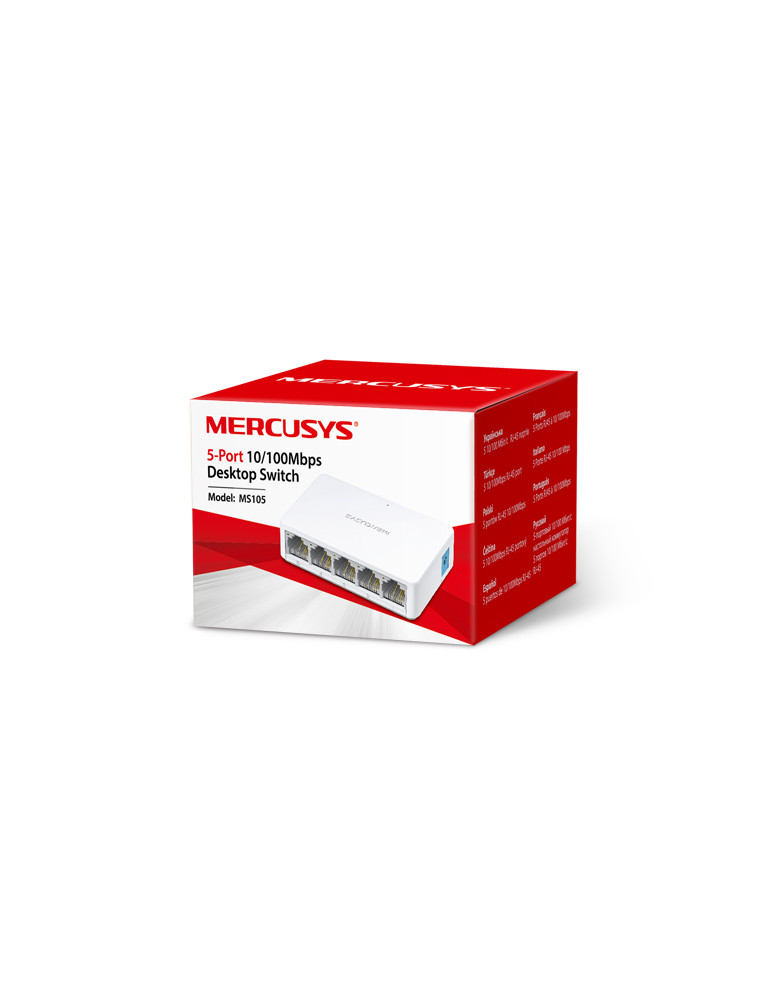 Суич Mercusys MS105, 5 порта 10/100 Mbps - 2