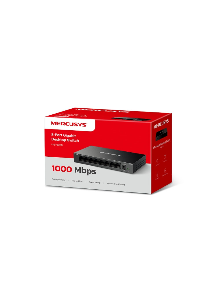 Мрежов комутатор Mercusys MS108GS, 8 портова, 1Gbps - 6