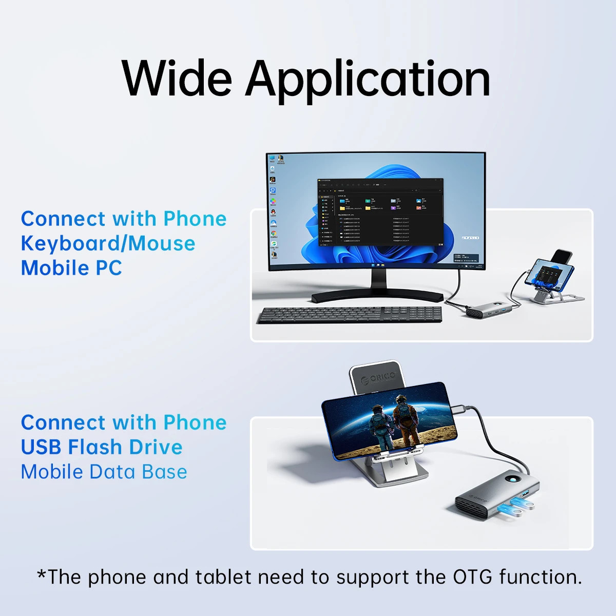 Докинг станция Orico PW11-6P25R-GY-BP, Type-C, HDMI, USB-A x3, RJ45 2.5Gbps, PD 100W - PW11-6P25R-GY-BP - 7