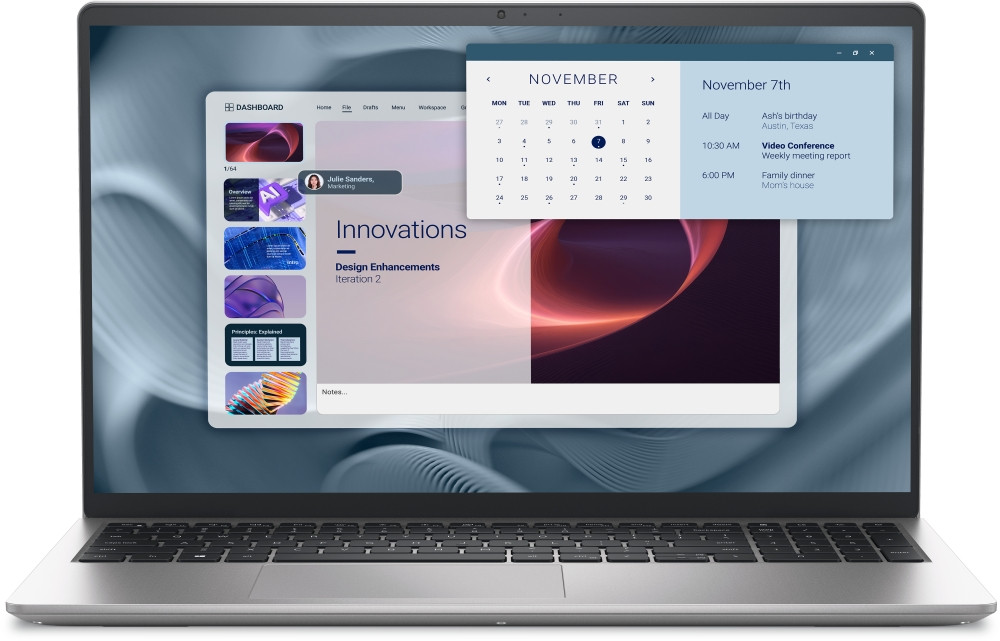 Лаптоп Dell Pro 15 PV15250, 15.6" Full HD IPS, Intel Core 3 100U, 8GB DDR5, 512GB SSD, Ubuntu - PV15250_RPLU_004_P_UBU_S - 1