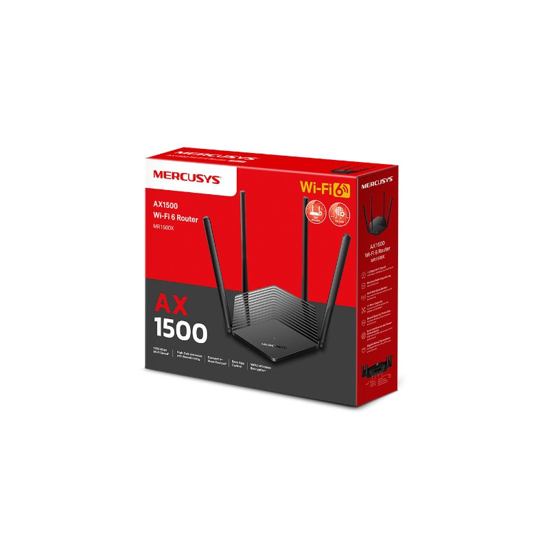 WiFi рутер Mercusys MR1500X, AX1500 Dual-Band - 10