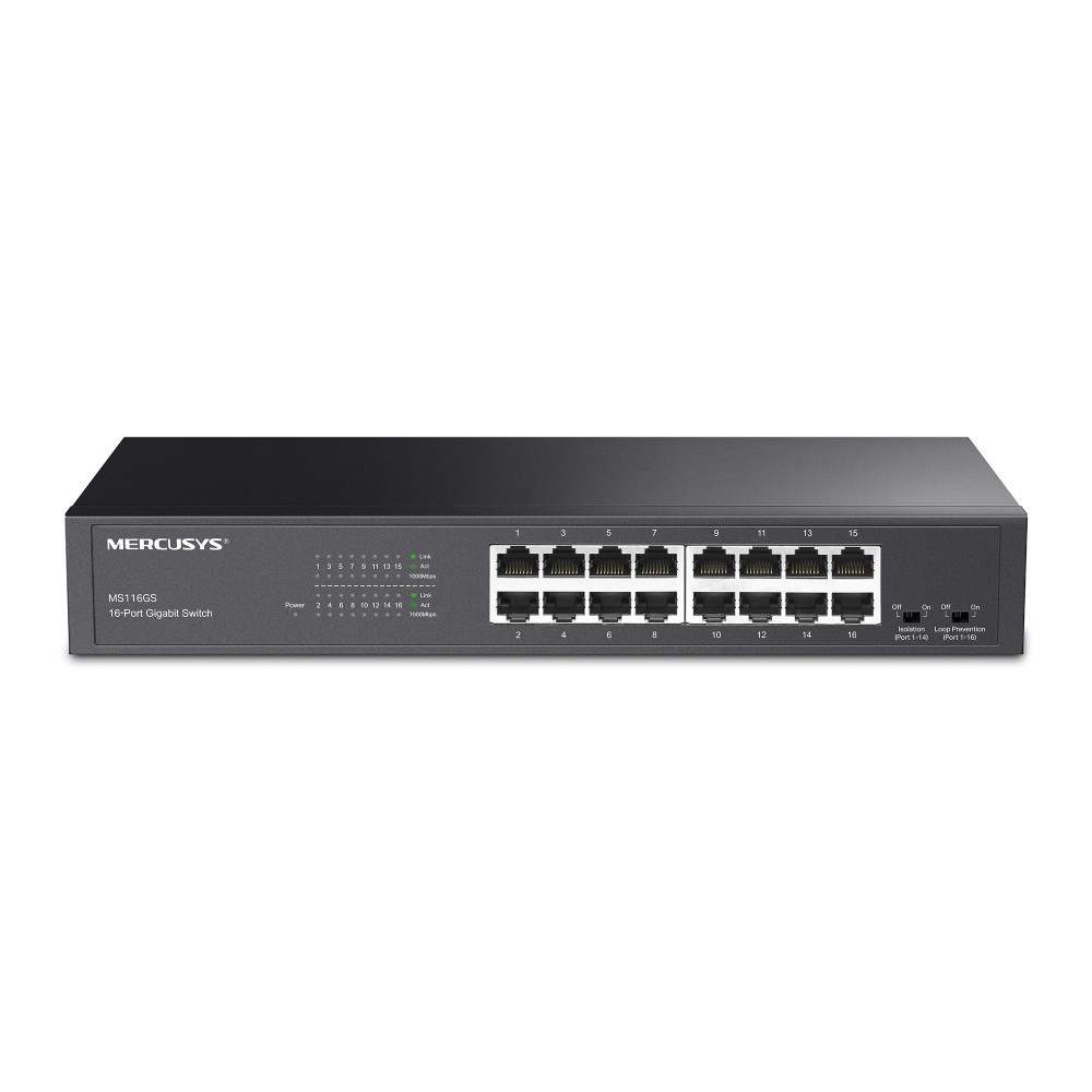 Мрежов комутатор Mercusys MS116GS, 16-портов Gigabit - 1