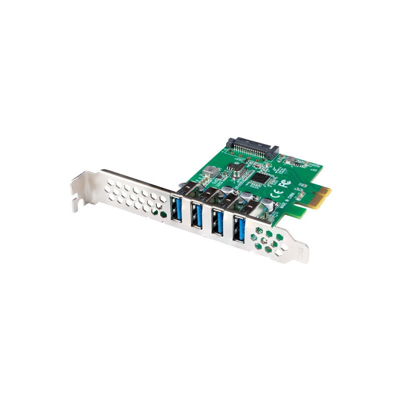 Разширителна карта LANBERG PCE-US3-004, PCI Express x1, 4x USB 3.1 Gen1, Low-profile - PCE-US3-004 - 3