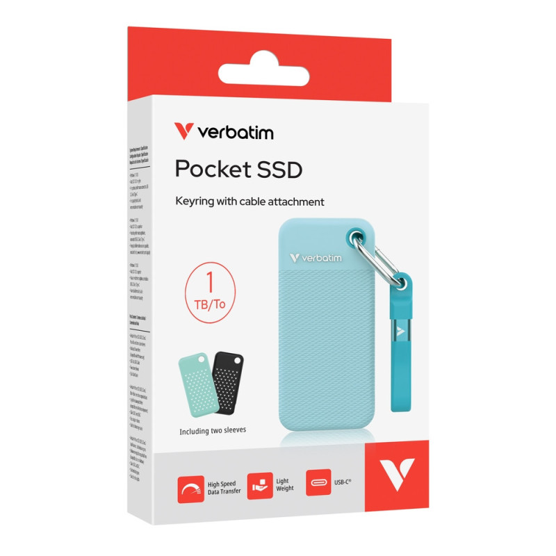Външен SSD диск Verbatim Pocket, 1TB USB 3.2 Gen 2 - 32324 - 5