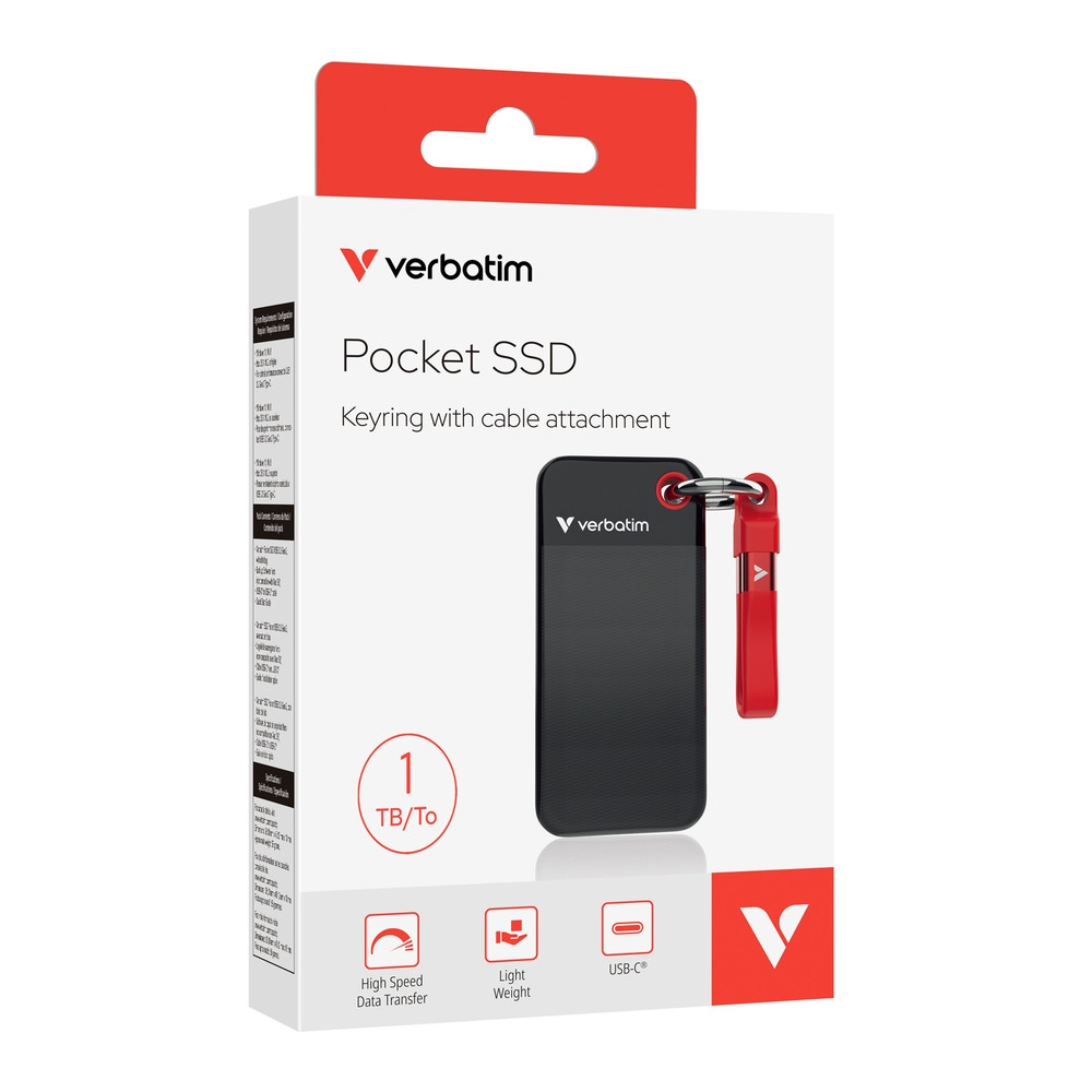 Външни SSD диск Verbatim Pocket, 1TB USB 3.2 Gen 2 10Gbps - 32192 - 5