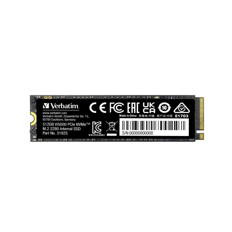 SSD диск Verbatim Vi5000, 512GB NVMe PCIe Gen 4 M.2, 5000/2500 MB/s - 31825 - 2