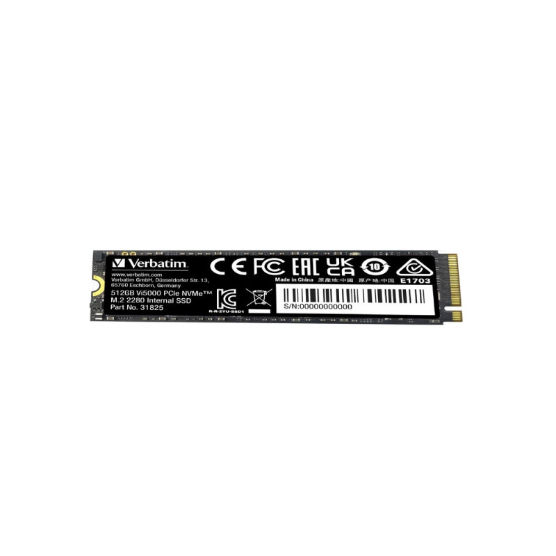 SSD диск Verbatim Vi5000, 512GB NVMe PCIe Gen 4 M.2, 5000/2500 MB/s - 31825 - 3
