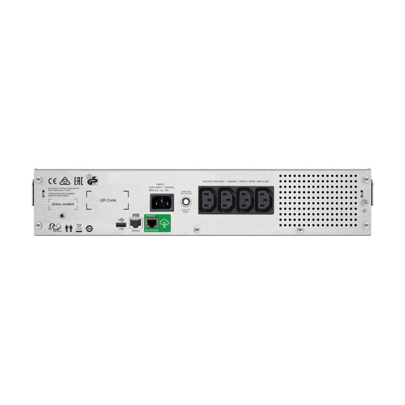 Захранване APC Smart-UPS C, 1000VA 600W, 2U Rack-mountable, 230V, USB/Serial - SMC1000I-2UC - 1