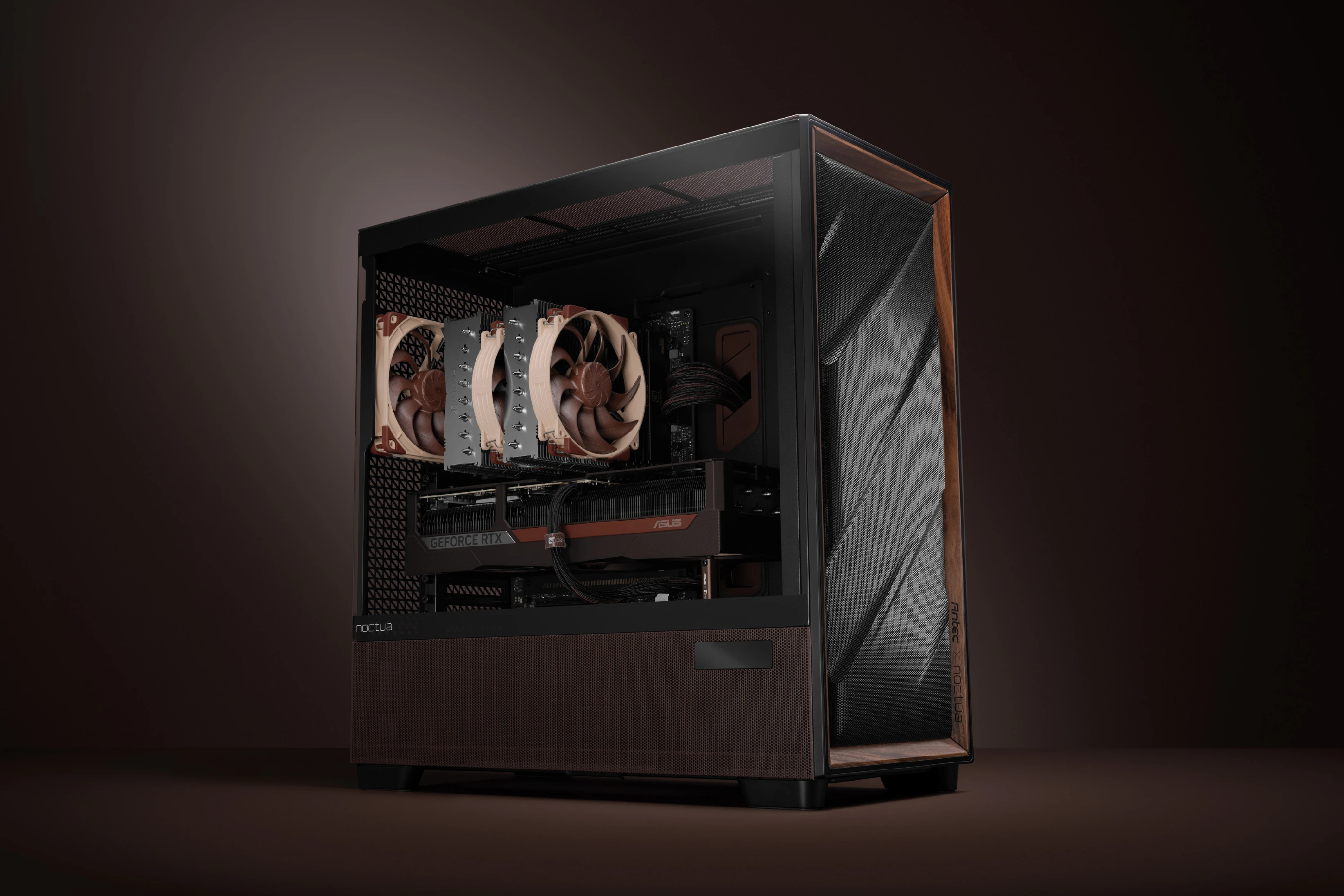 Кутия за компютър Noctua Antec Flux Pro, Middle Tower, E-ATX, Tempered Glass, 6 вентилатора включени - ANTEC-FLUX-PRO-NE - 9
