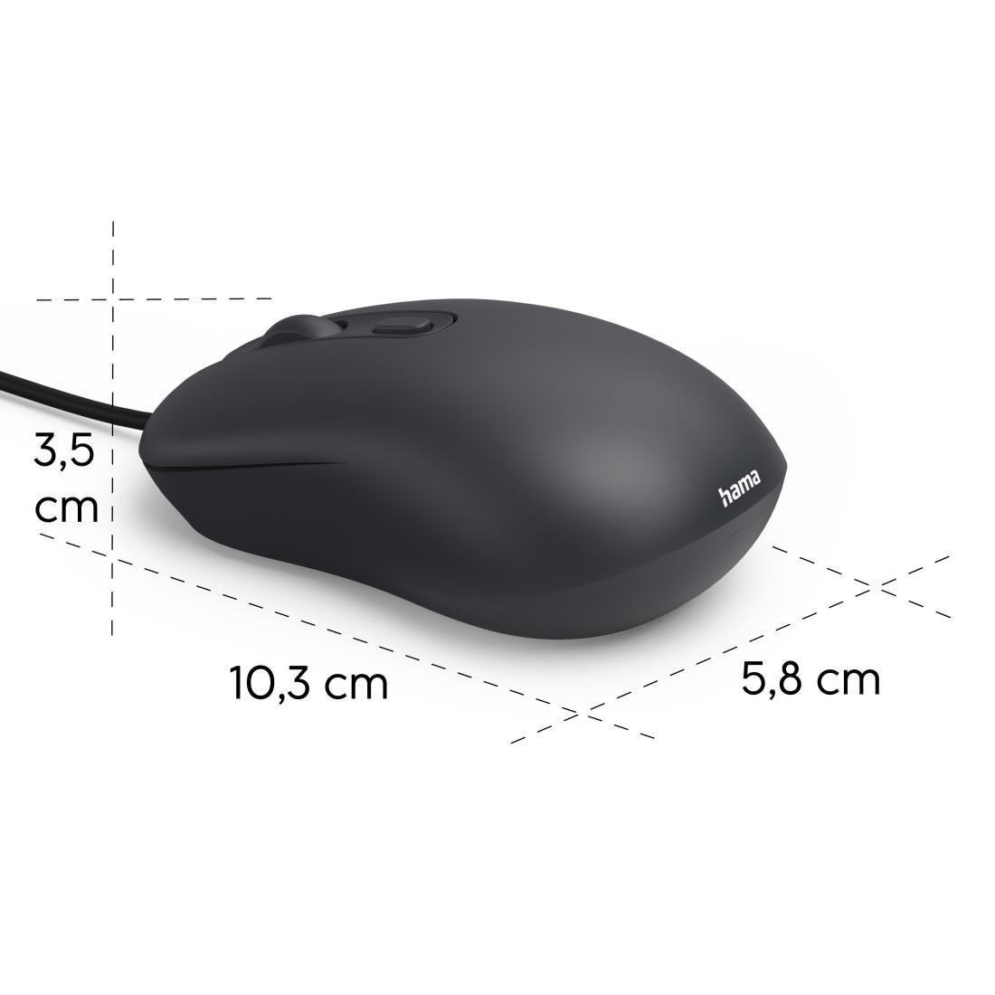 Оптична мишка HAMA CM-200, 1000/1600/2000 dpi, USB, черна - HAMA-173074 - 4