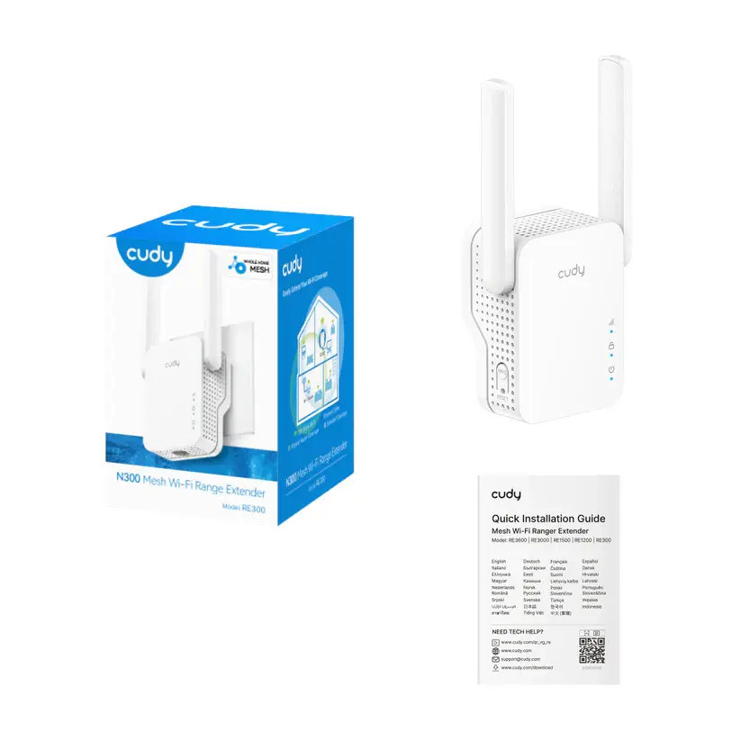 Безжичен усилвател Cudy RE300, 300Mbps 2.4GHz 802.11n - CUDY-RE300 - 5