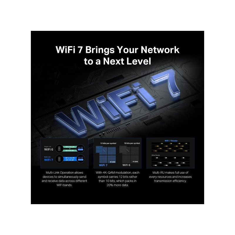 Wi-Fi 7 рутер Mercusys MR37BE, 2.4GHz/5GHz, 802.11be/ax/ac, 6 антени - 5