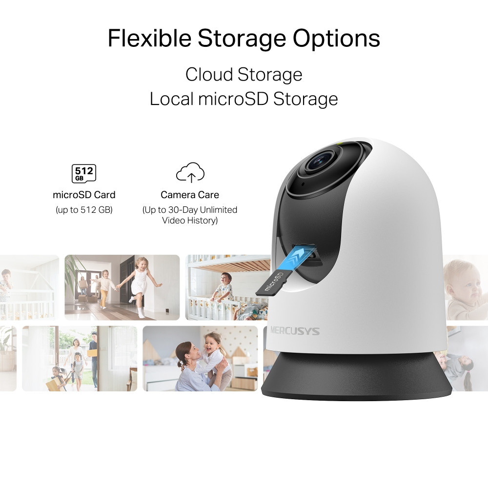 Домашна охранителна Wi-Fi камера MERCUSYS MC230, 5MP, Pan/Tilt, H.264, Micro SD slot - 8