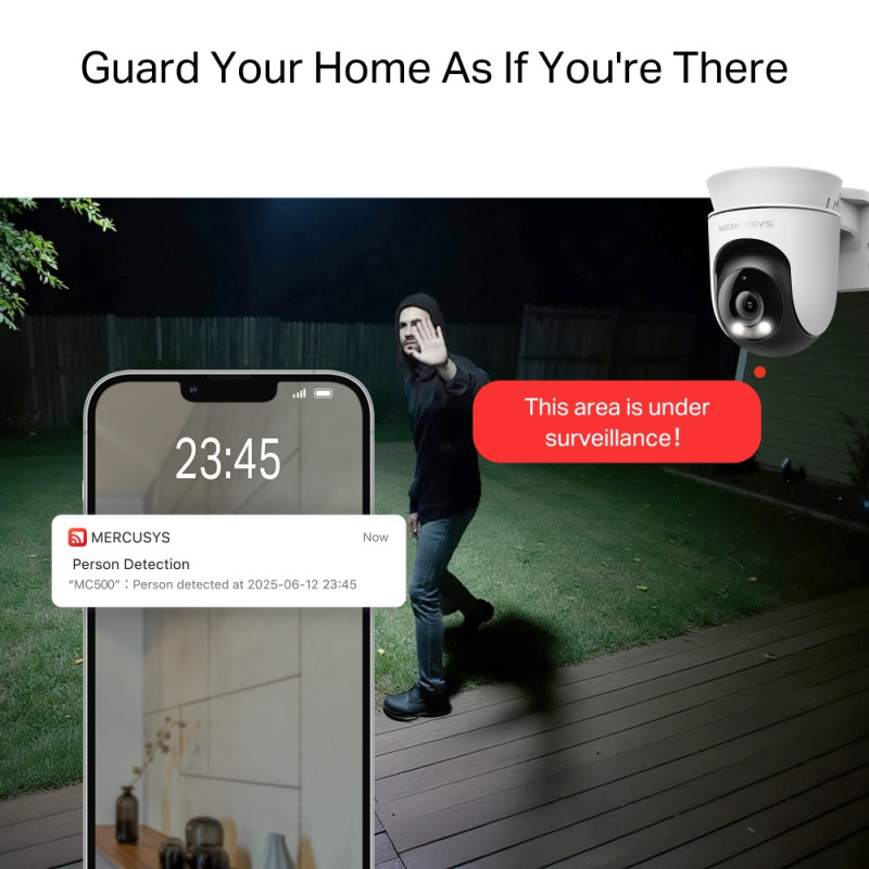 Външна охранителна Wi-Fi камера Mercusys MC500 - 6