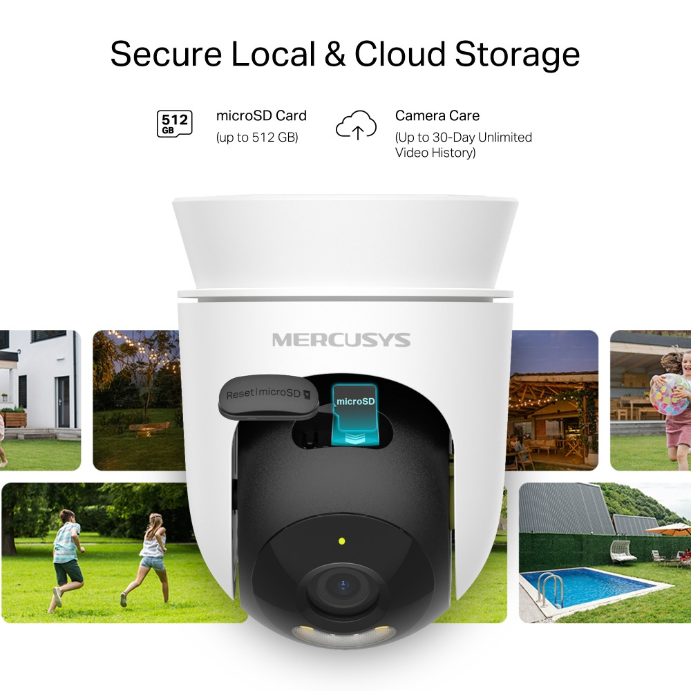 Външна охранителна Wi-Fi камера Mercusys MC510 Pan/Tilt - 7