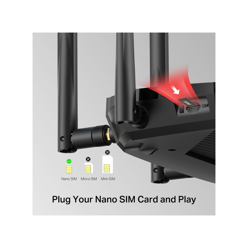 Безжичен рутер Mercusys MB235-4G, 4G+ Cat6, AC1200, Dual Band, Gigabit  - 5