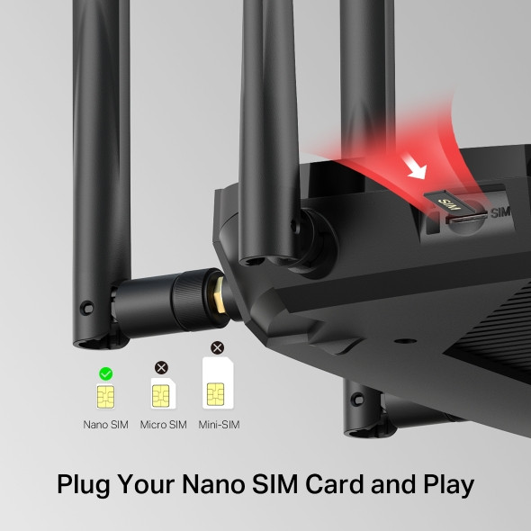 Безжичен рутер Mercusys MB235-4G, 4G+ Cat6, AC1200, Dual Band, Gigabit  - 5