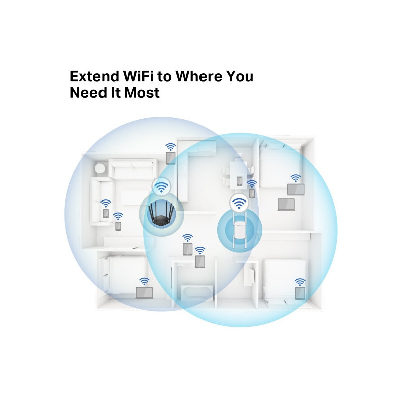 Удължител на обхват Mercusys ME50G, AC1900, 5GHz, 4 външни антени - 4