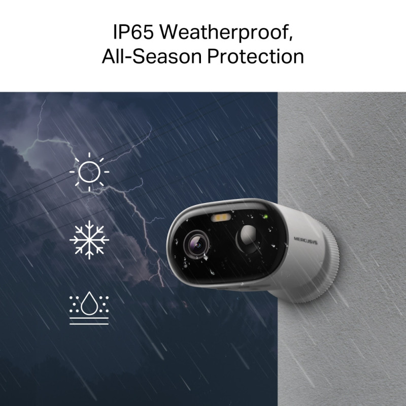 Охранителна камера Mercusys MC410 KIT, 3MP, Full-Color Night Vision, IP65, соларно захранване - 9