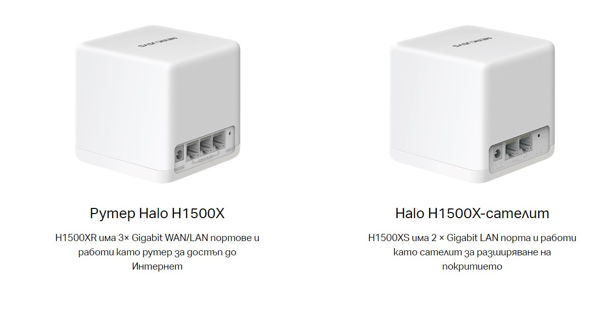 Безжична мрежна система Mercusys Halo H1500X (3-pack), Wi-Fi 6 AX1500, Dual Band - 8