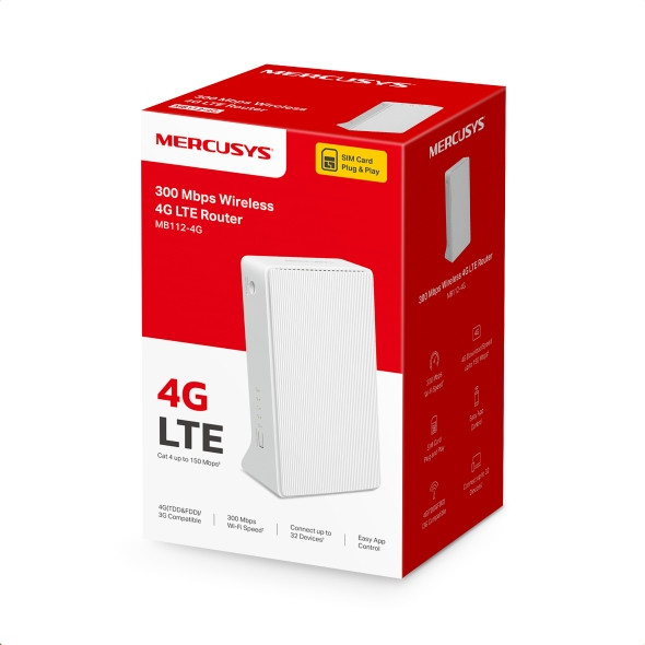 Безжичен  4G LTE рутер MERCUSYS MB112-4G, 300 Mbps - 11