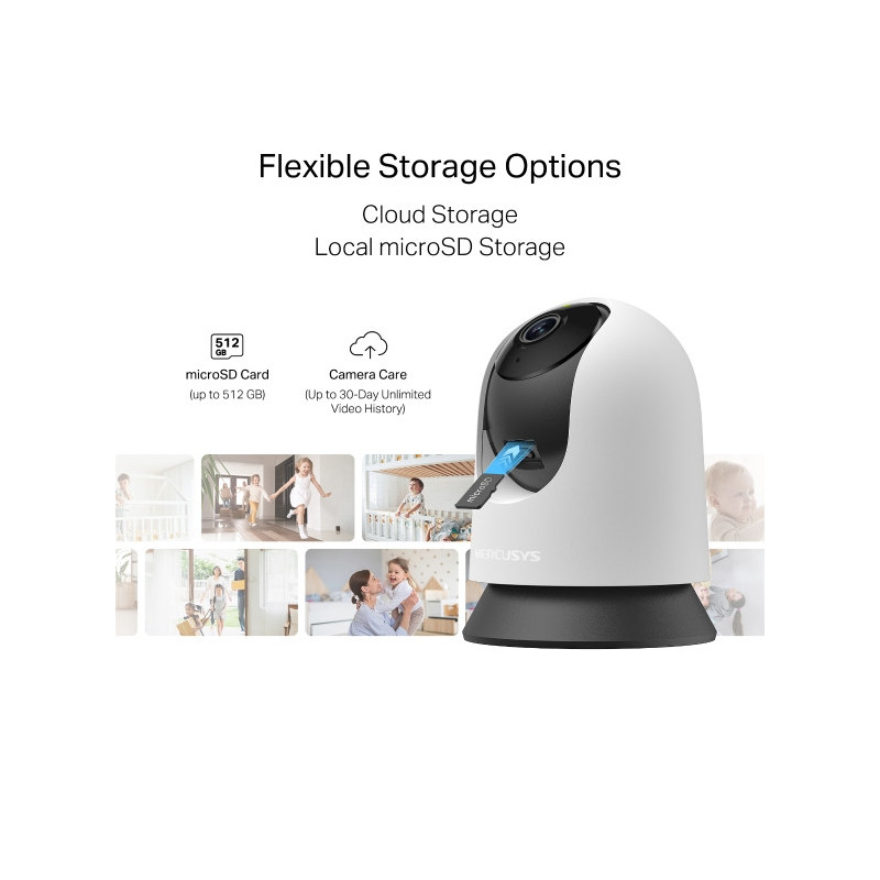 Домашна камера Wi-Fi Pan/Tilt Mercusys MC200, 1080p Full HD, вградена памет до 512GB -  - 8