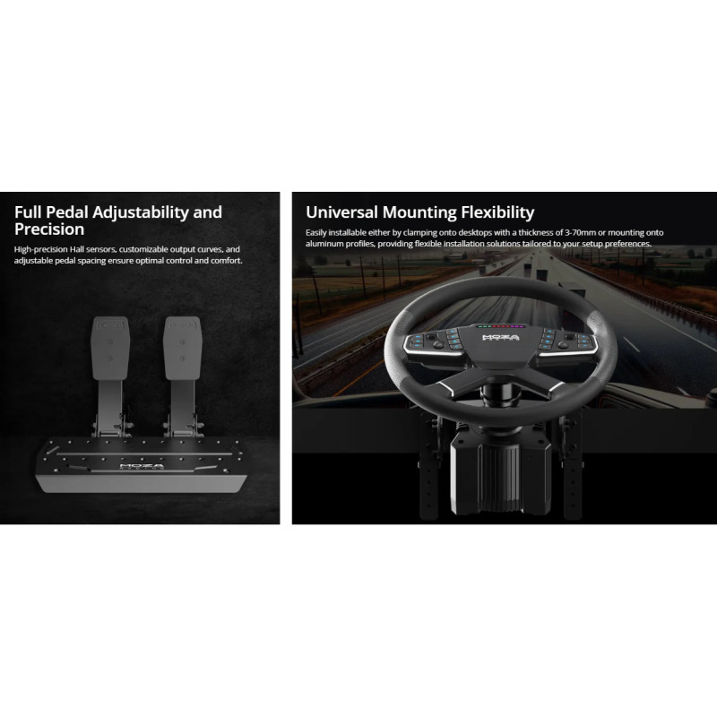 Геймърски волан MOZA Racing R5 Trucking Bundle, Черен, С кабел, PC съвместимост, Вибрации, Авиационна алуминиева сплав - RS071 - 4