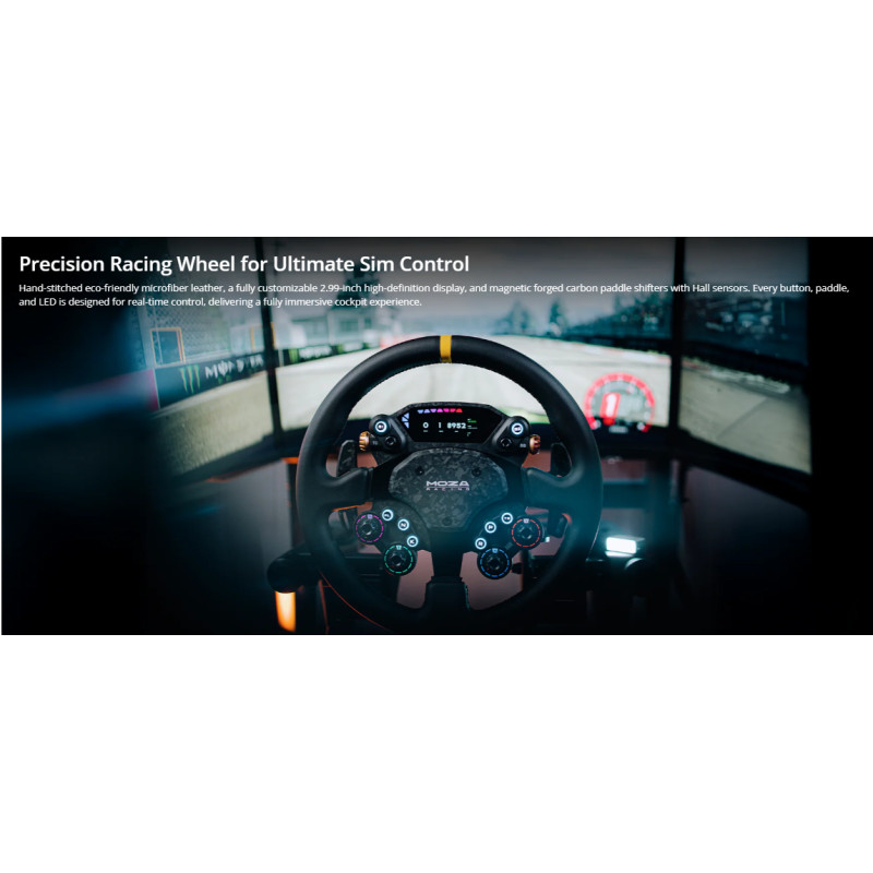 Геймърски волан MOZA RACING CS Pro, Авиационна алуминиева сплав, Карбонов корпус, PC за основа R5, R9 V2, R12 , R16, R21 - RS093 - 2