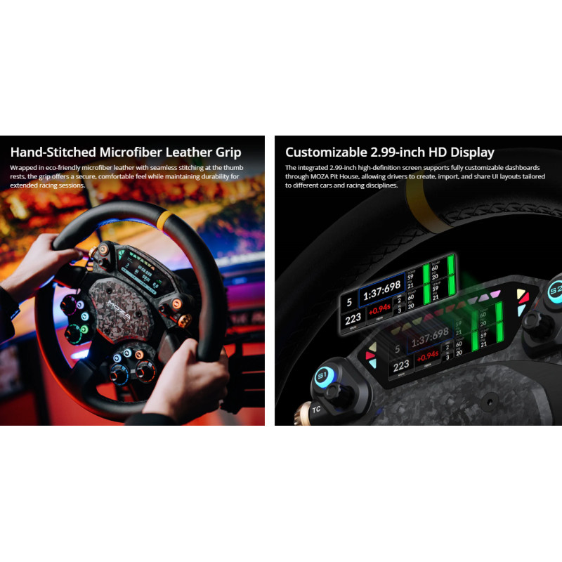 Геймърски волан MOZA RACING CS Pro, Авиационна алуминиева сплав, Карбонов корпус, PC за основа R5, R9 V2, R12 , R16, R21 - RS093 - 3