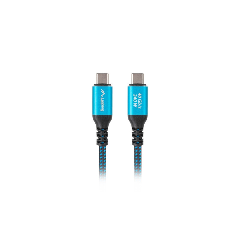 USB-C кабел Lanberg, 2m USB-C M/M 240W 8K 60Hz Black/Blue - CA-CMCM-45CU-0020-BK - 3