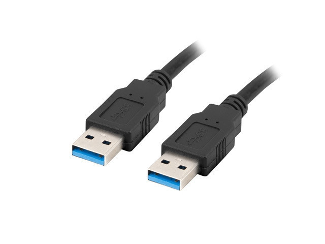 Кабел LANBERG USB-A, USB-A 3.0 0.5m черен - CA-USBA-30CU-0005-BK - 1
