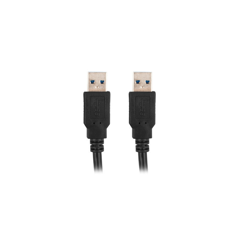 Кабел LANBERG USB-A, USB-A 3.0 0.5m черен - CA-USBA-30CU-0005-BK - 2