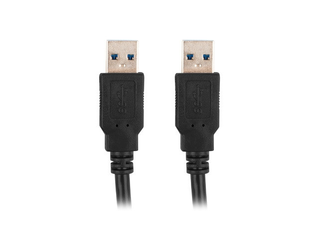 Кабел LANBERG USB-A, USB-A 3.0 0.5m черен - CA-USBA-30CU-0005-BK - 2