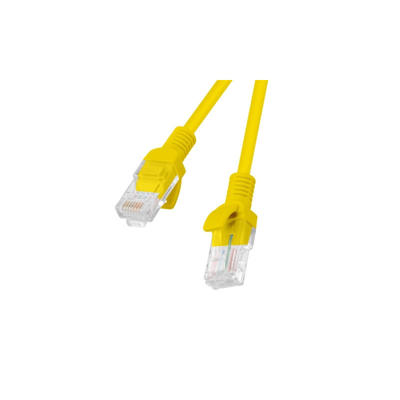 Patch cord кабел LANBERG Cat.6 UTP, 5m, жълт - PCU6-10CC-0500-Y - 1