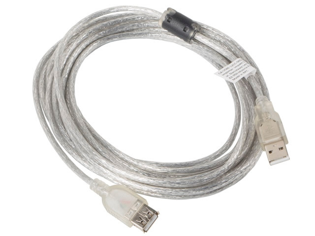 Удължителен кабел USB 2.0 Lanberg, 5m AM-AF Transparent - CA-USBE-12CC-0050-TR - 2